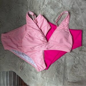 💗 Pink High Waisted Bikini 3 Pc Bundle Never Worn!